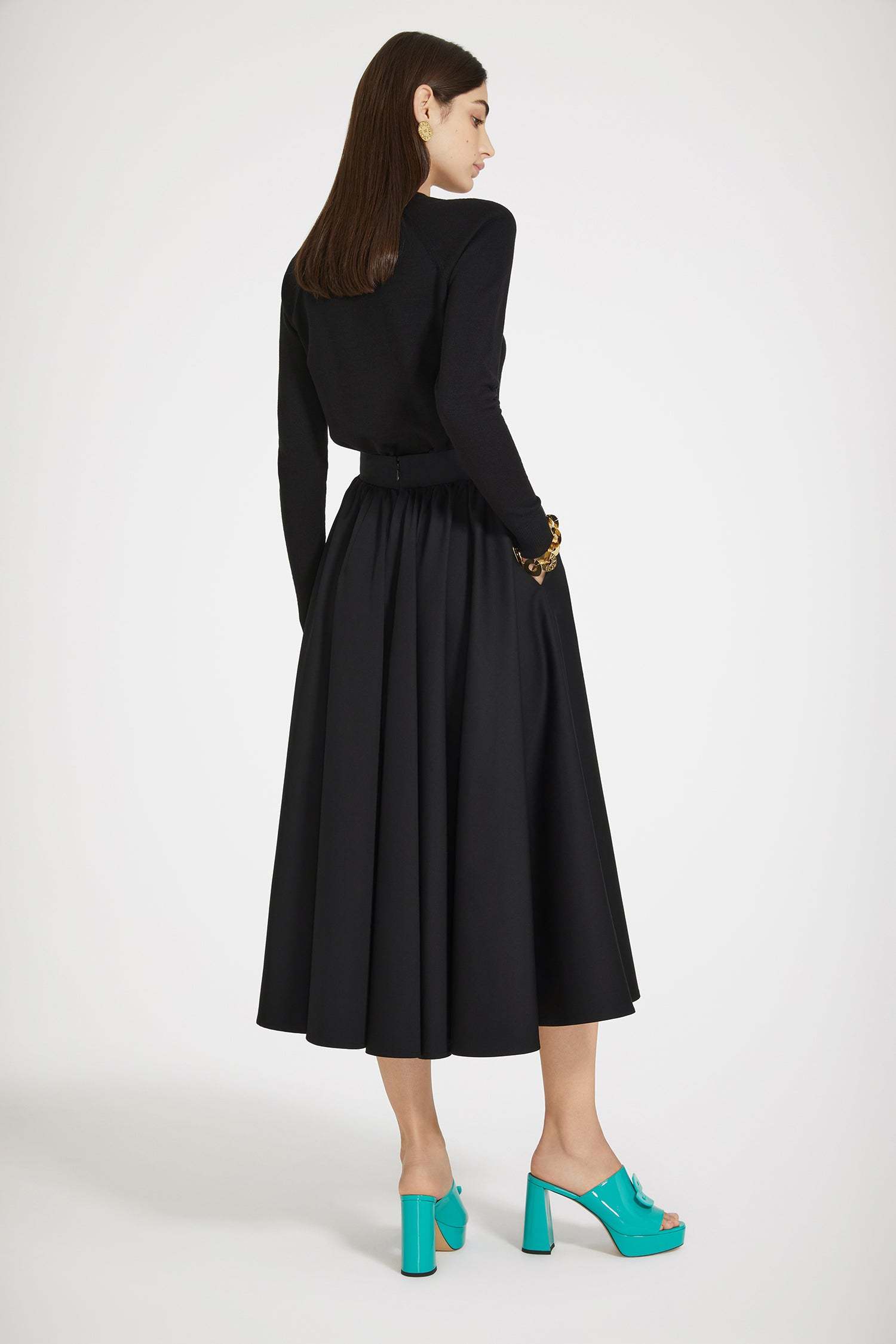 Shop Patou A-line Midi Skirt In Black