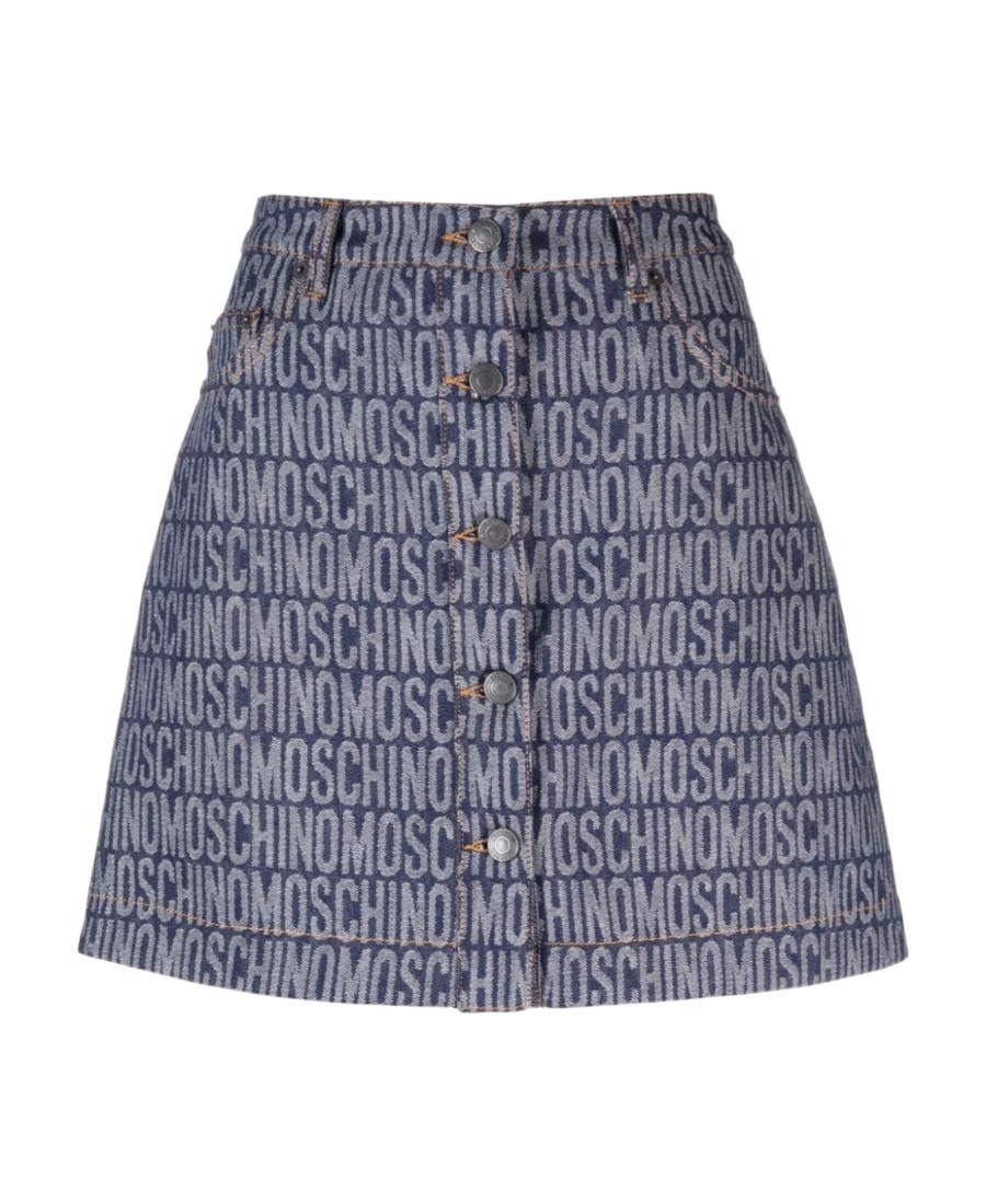 Moschino Logo Printed Skirt In Gray