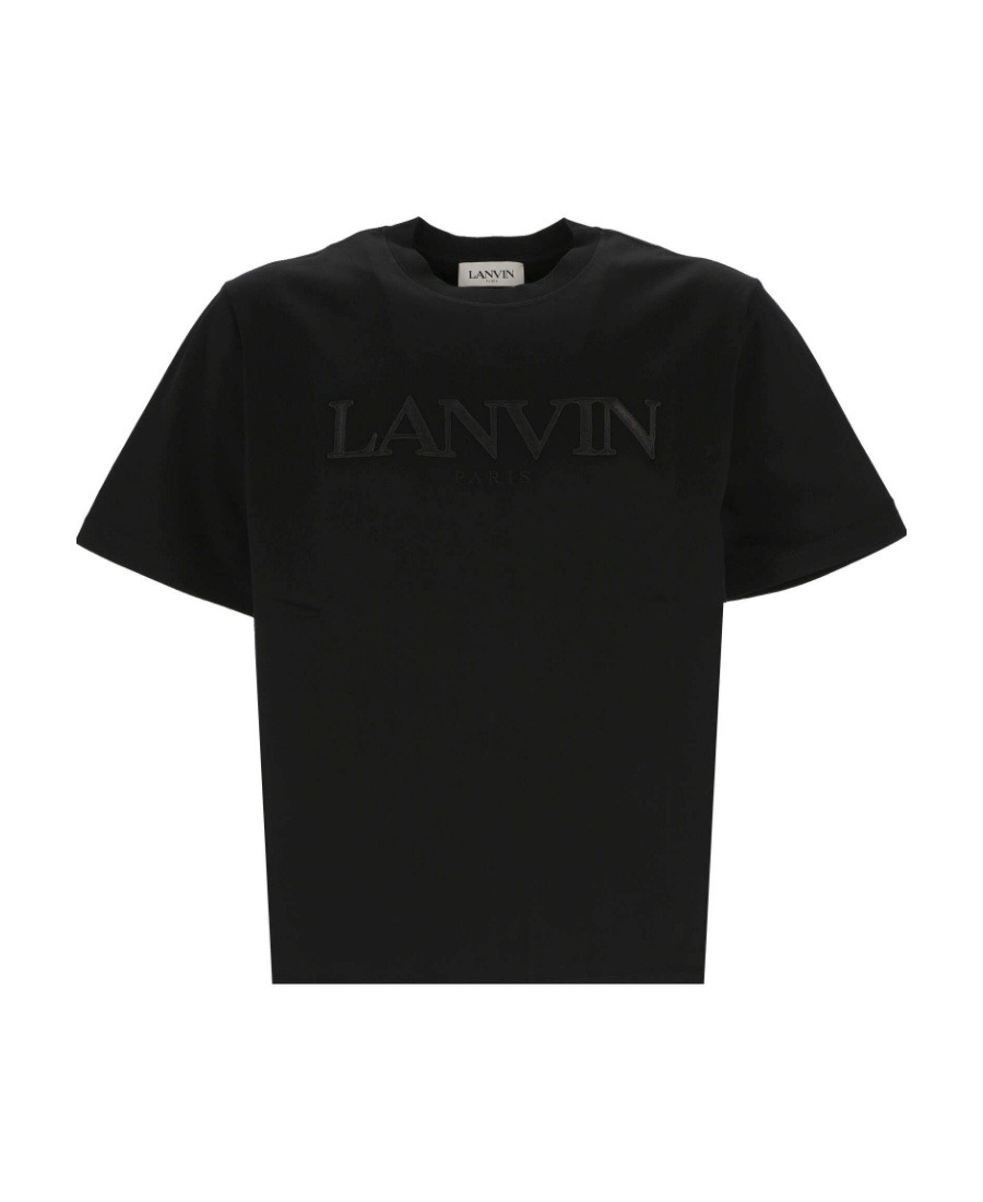 Lanvin Embroidered-logo Short-sleeved T-shirt In Black