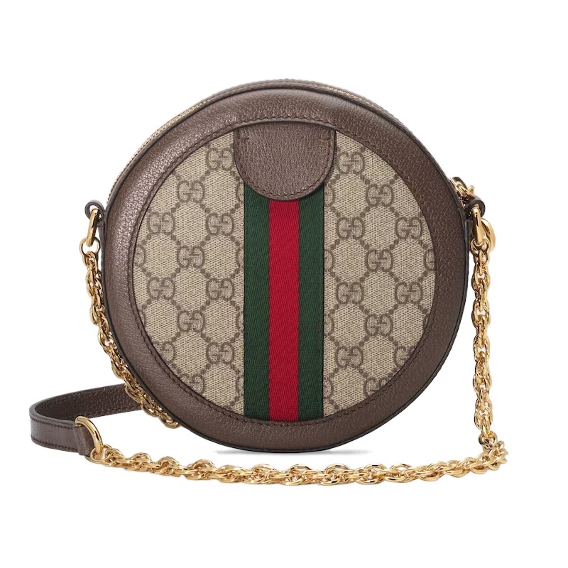 Gucci Ophidia Mini Gg Round Shoulder Bag In Multicolor