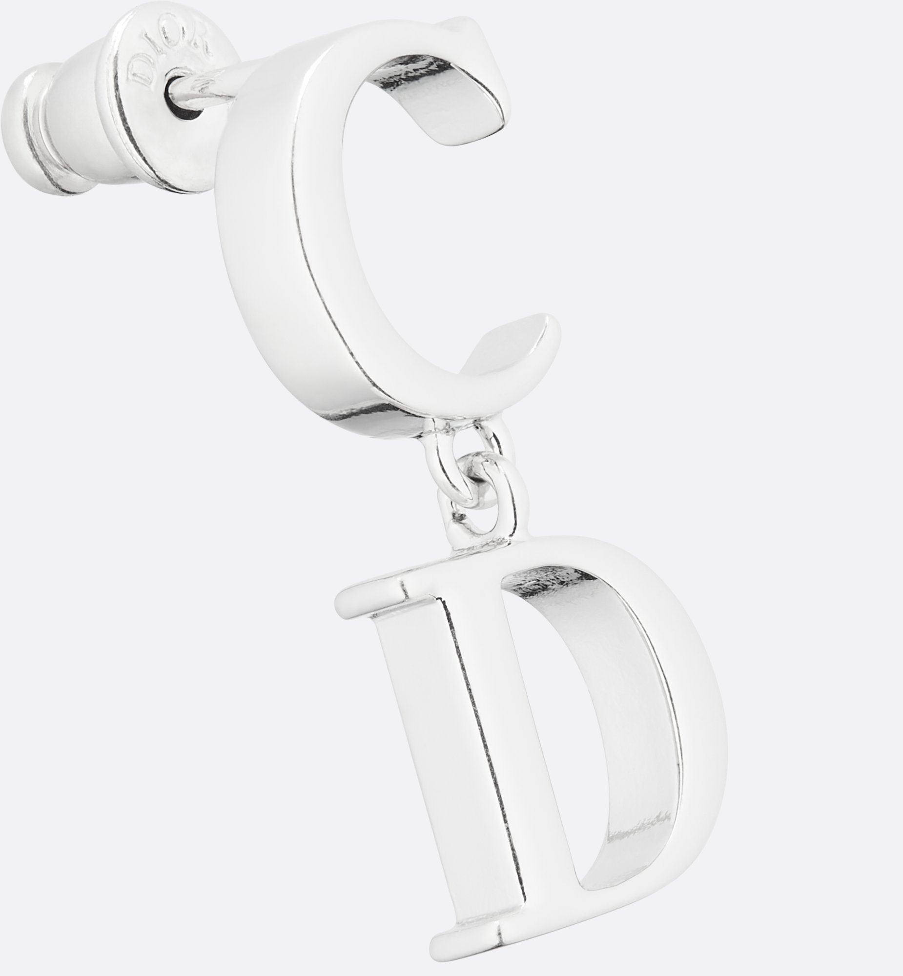 Dior Single Letters Earrings In White