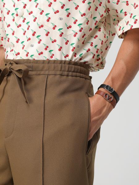 Valentino Vlogo Leather Bracelet In Brown