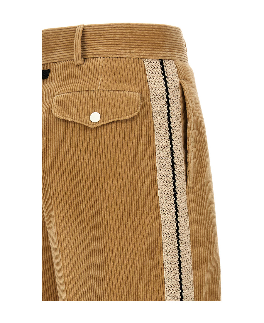 Palm Angels Corduroy Suit Tape Trousers In Brown