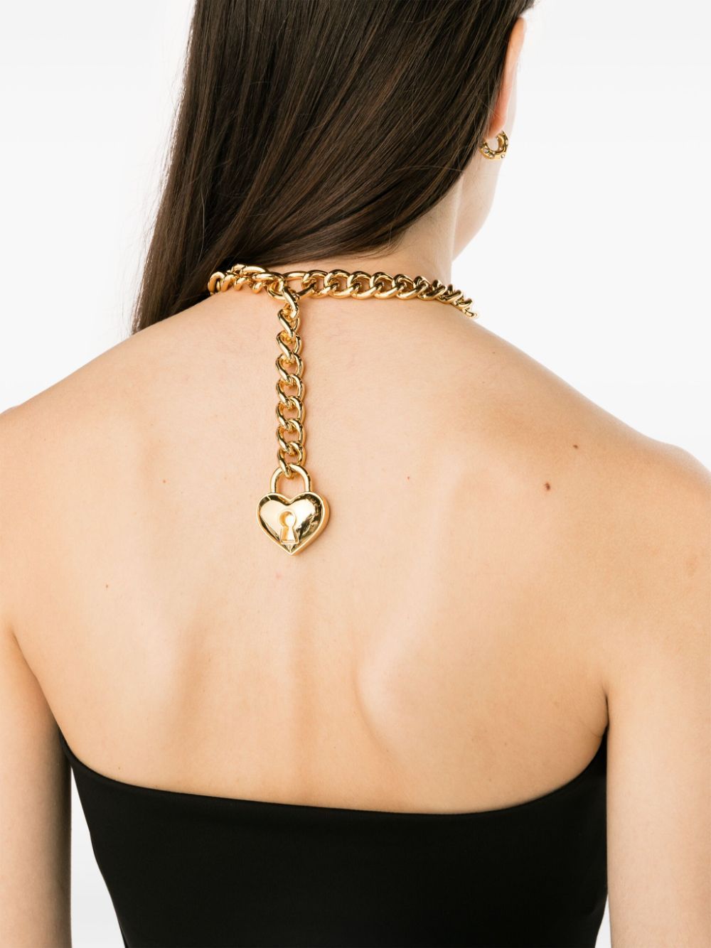 Moschino Chain-link Cropped Top In Black