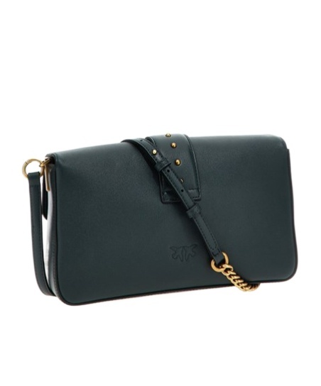 Shop Pinko Love One Classic Crossbody Bag In Green