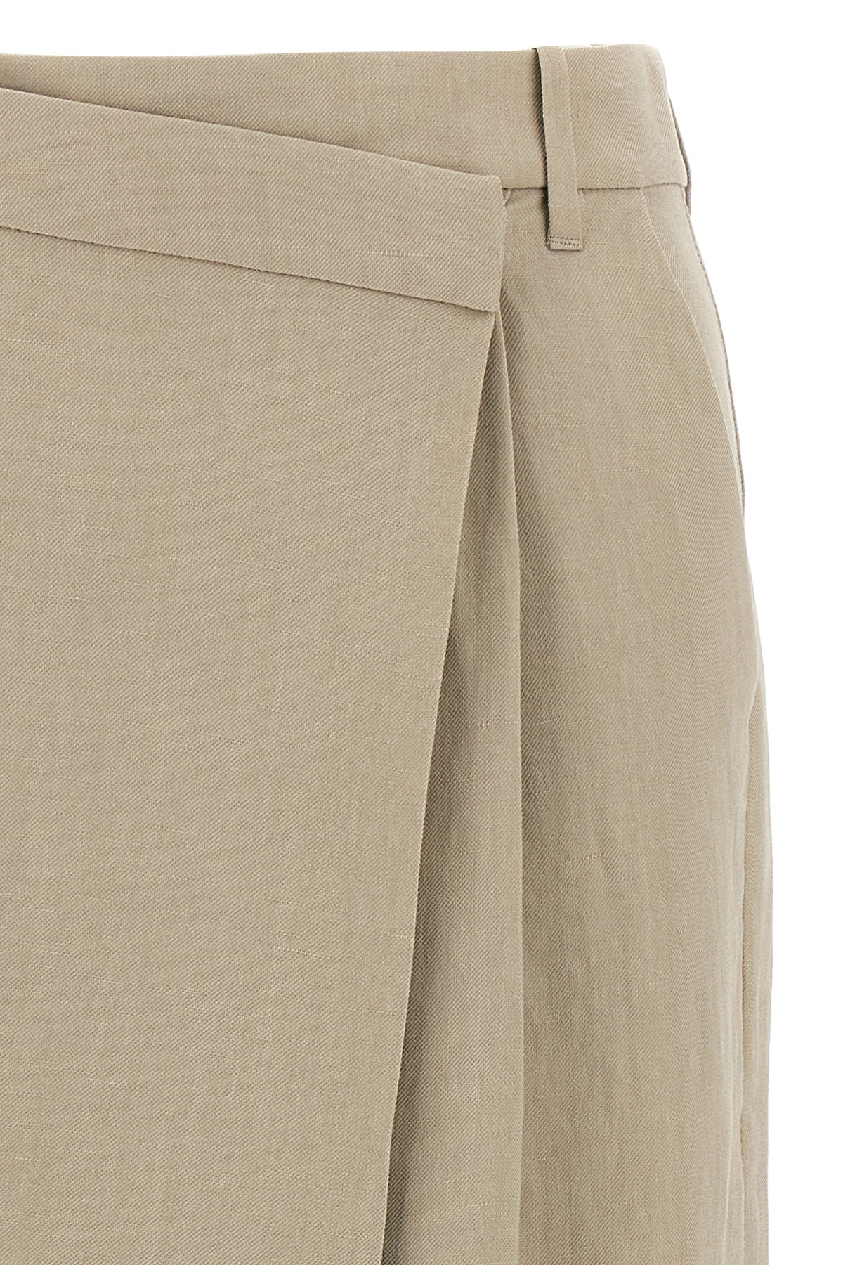 Shop Brunello Cucinelli High-waisted Wrap Skirt In Nude
