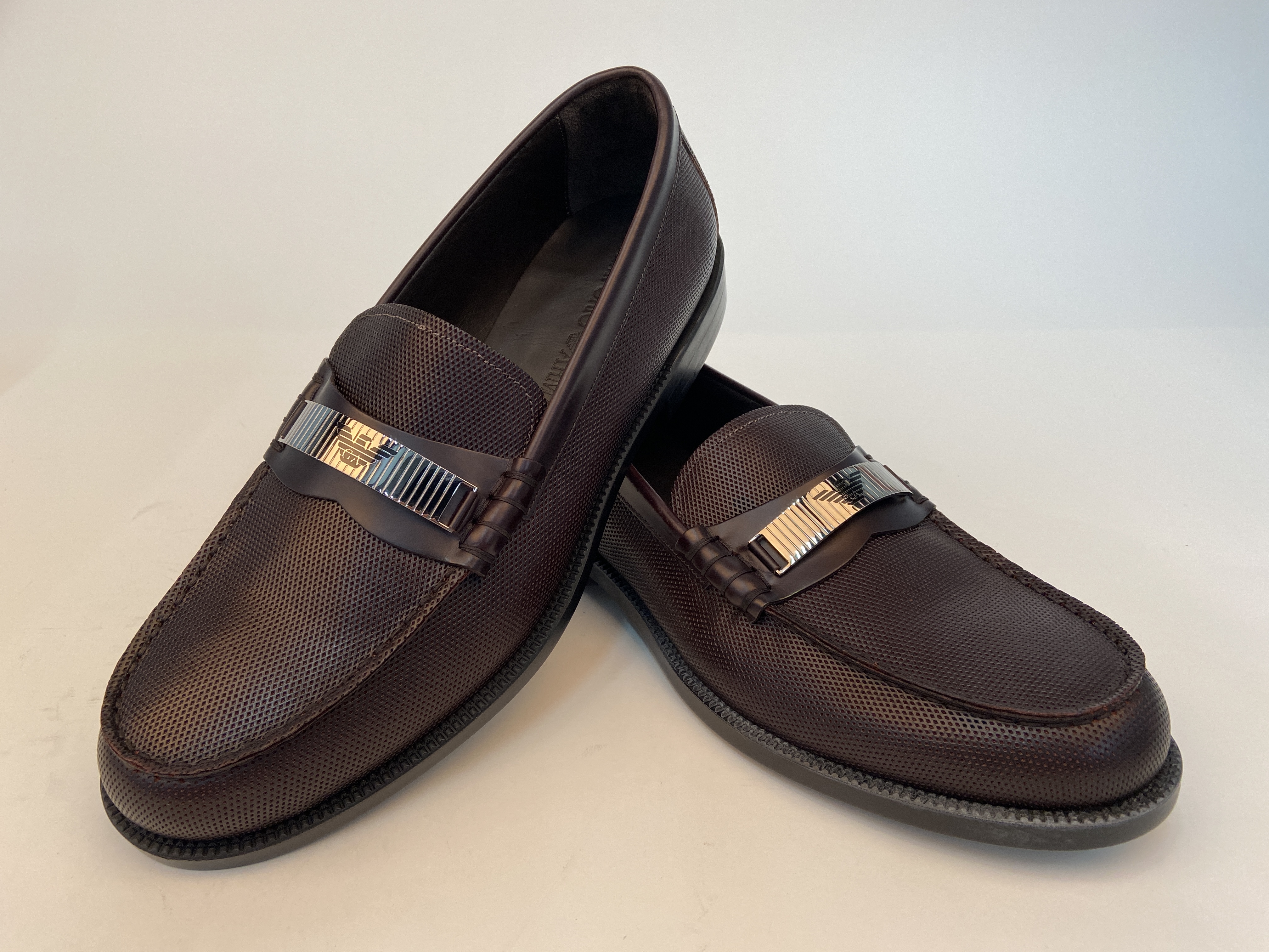Emporio Armani Logo Business Casual Shoes In Black