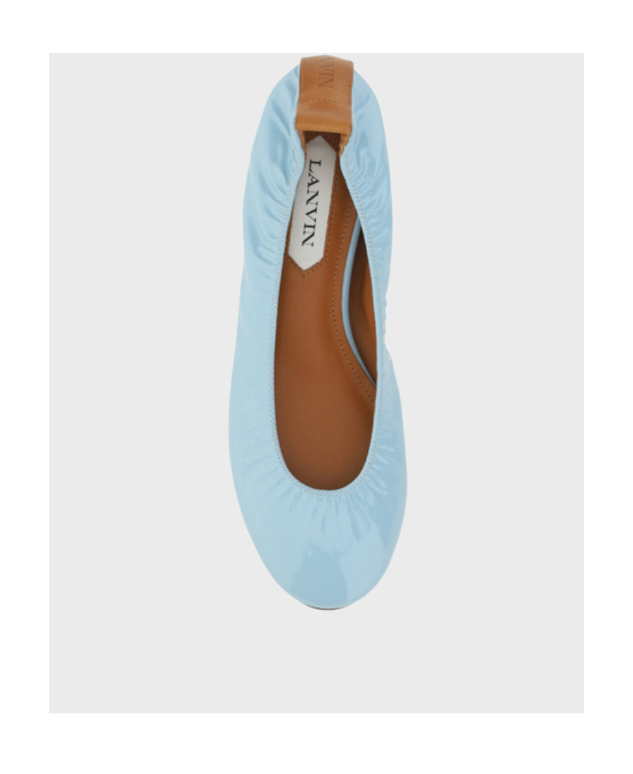Lanvin Patent Leather Ballerina Flats In Blue