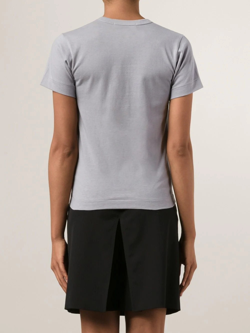 Comme Des Garçons Play Embroidered Heart T-shirt In Gray