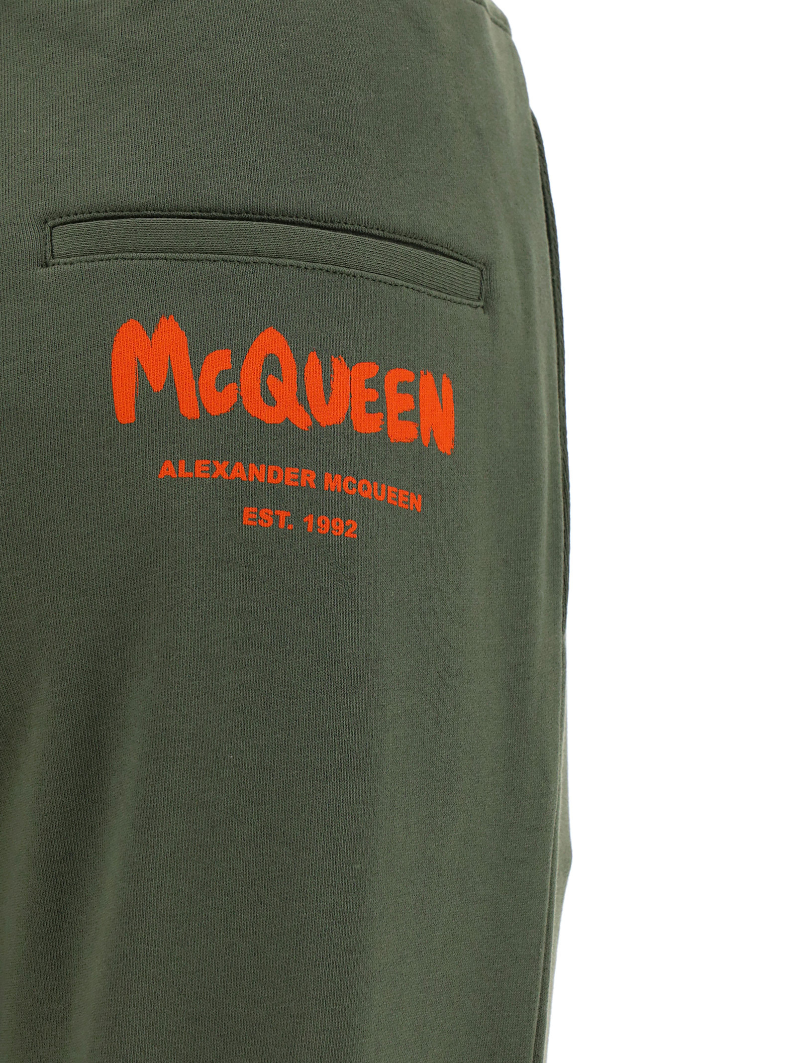 Alexander Mcqueen Logo-print French Cotton-terry Track Pants In Green