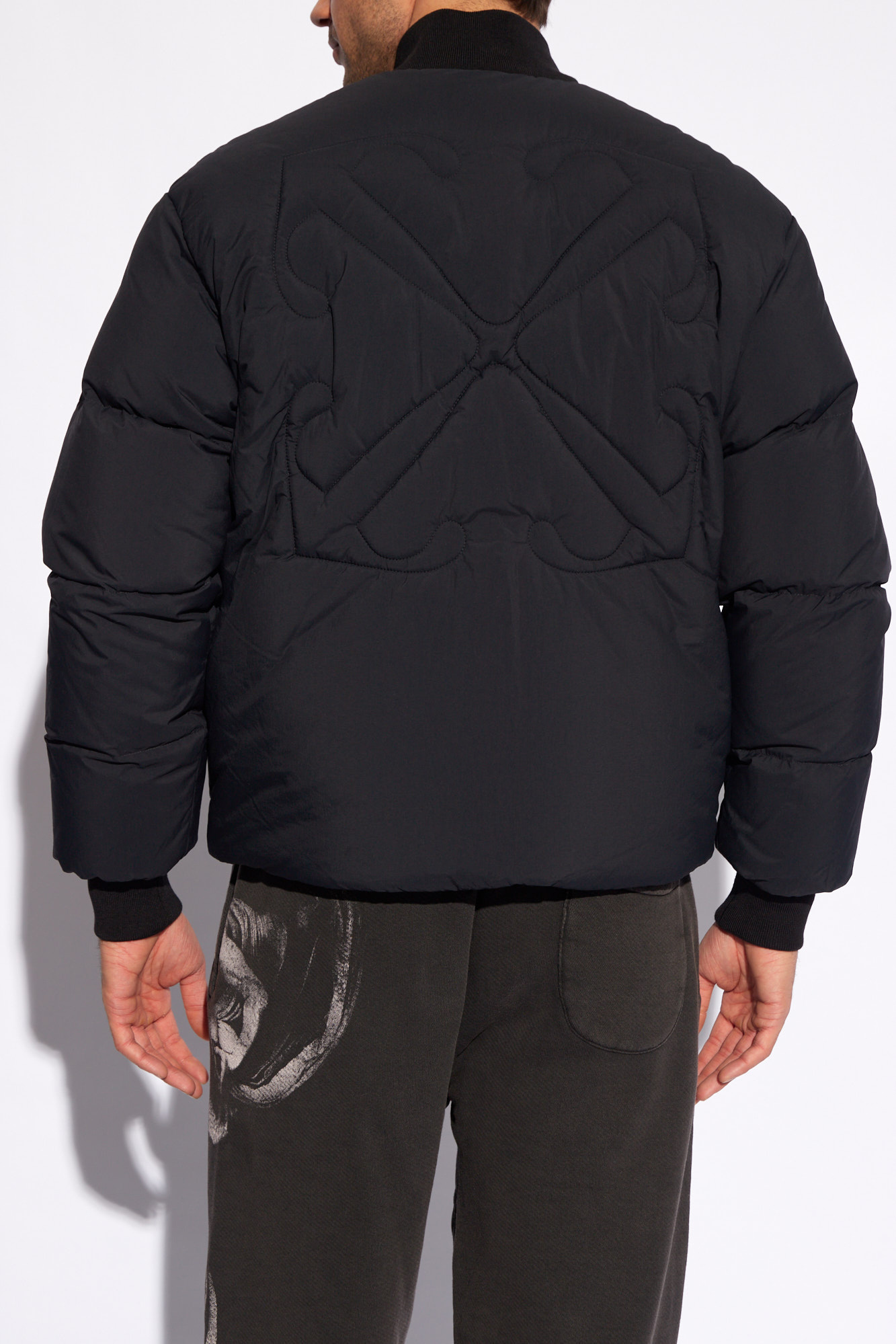 Off-white Arrows-motif Down Jacket In Black