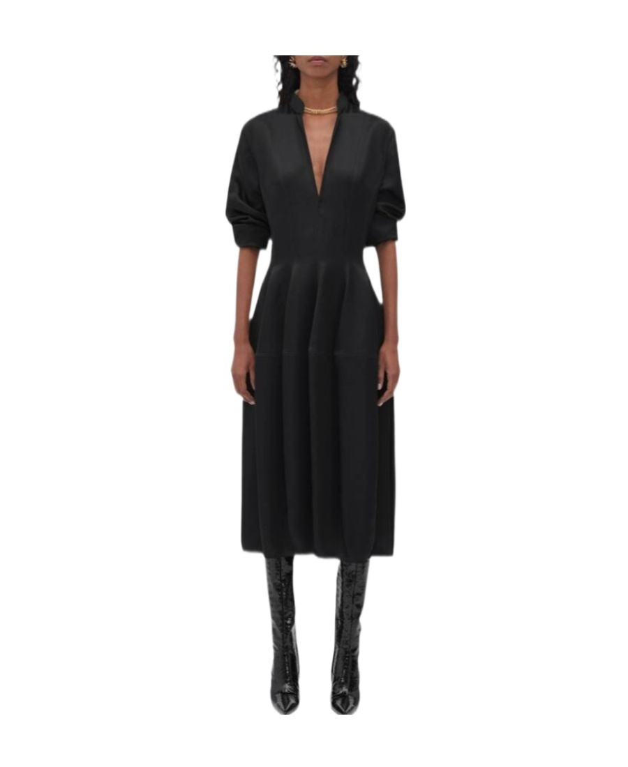 Bottega Veneta Silk Twill Dress In Black