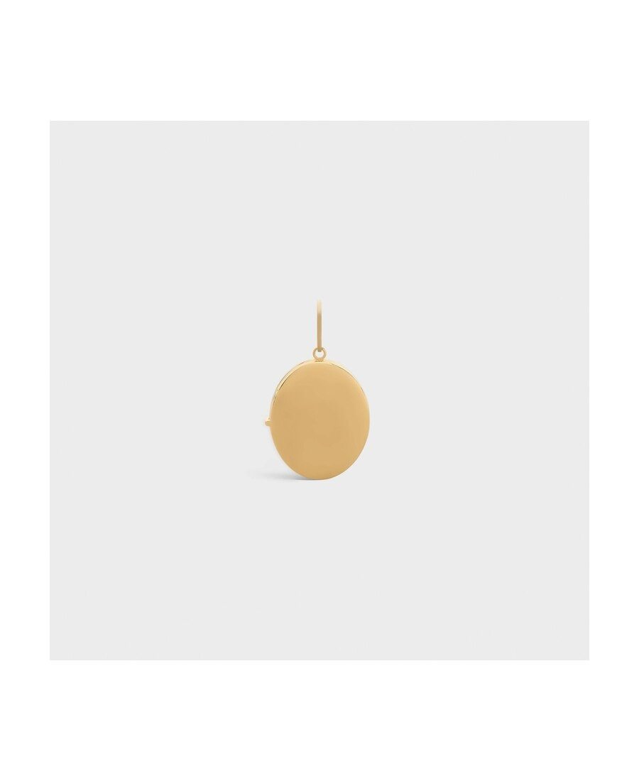 Celine Oval Mirror Commemorative Medallion Pendant In Yellow
