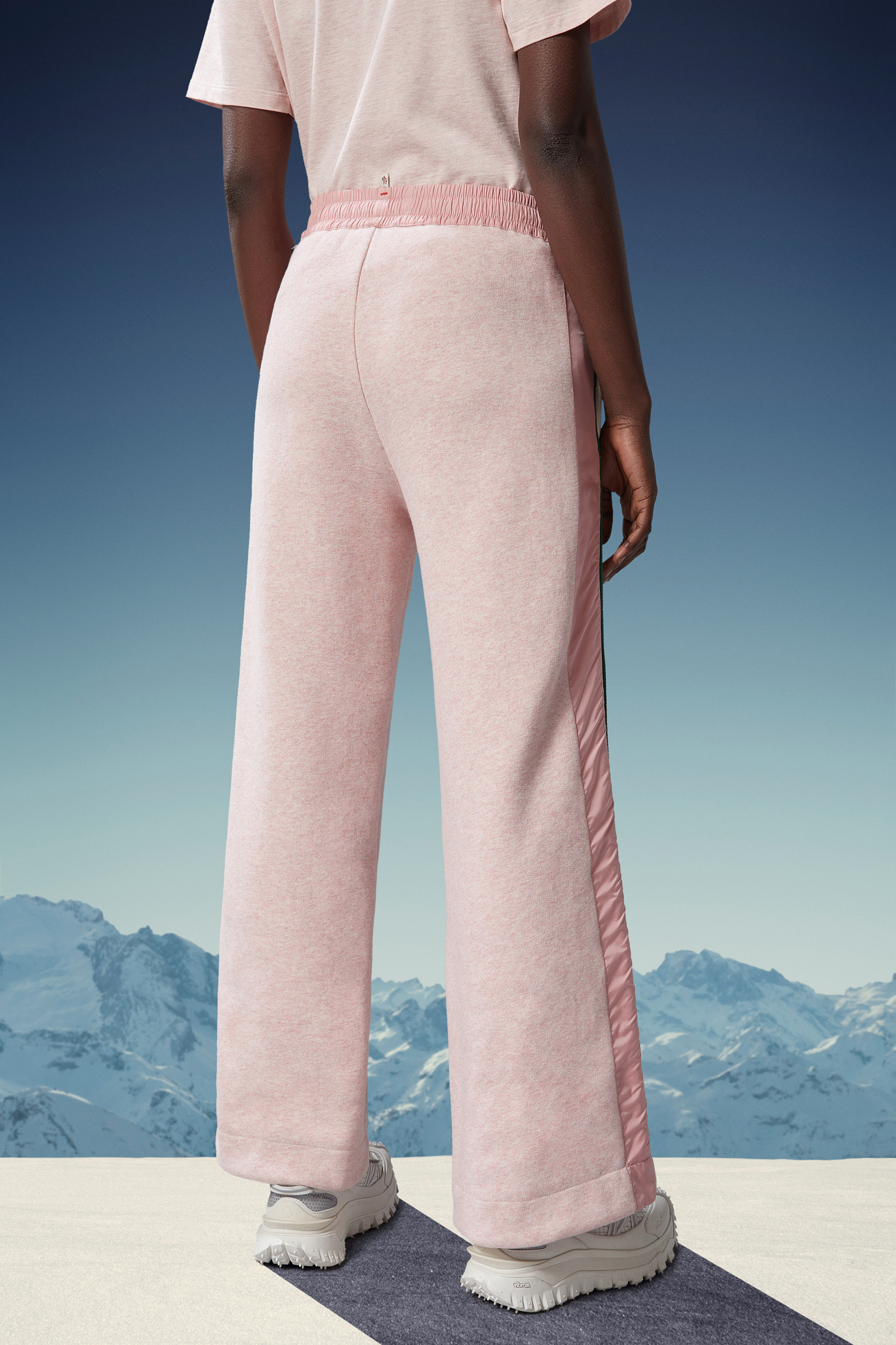 Moncler Straight-leg Cotton Track Pants In Pink