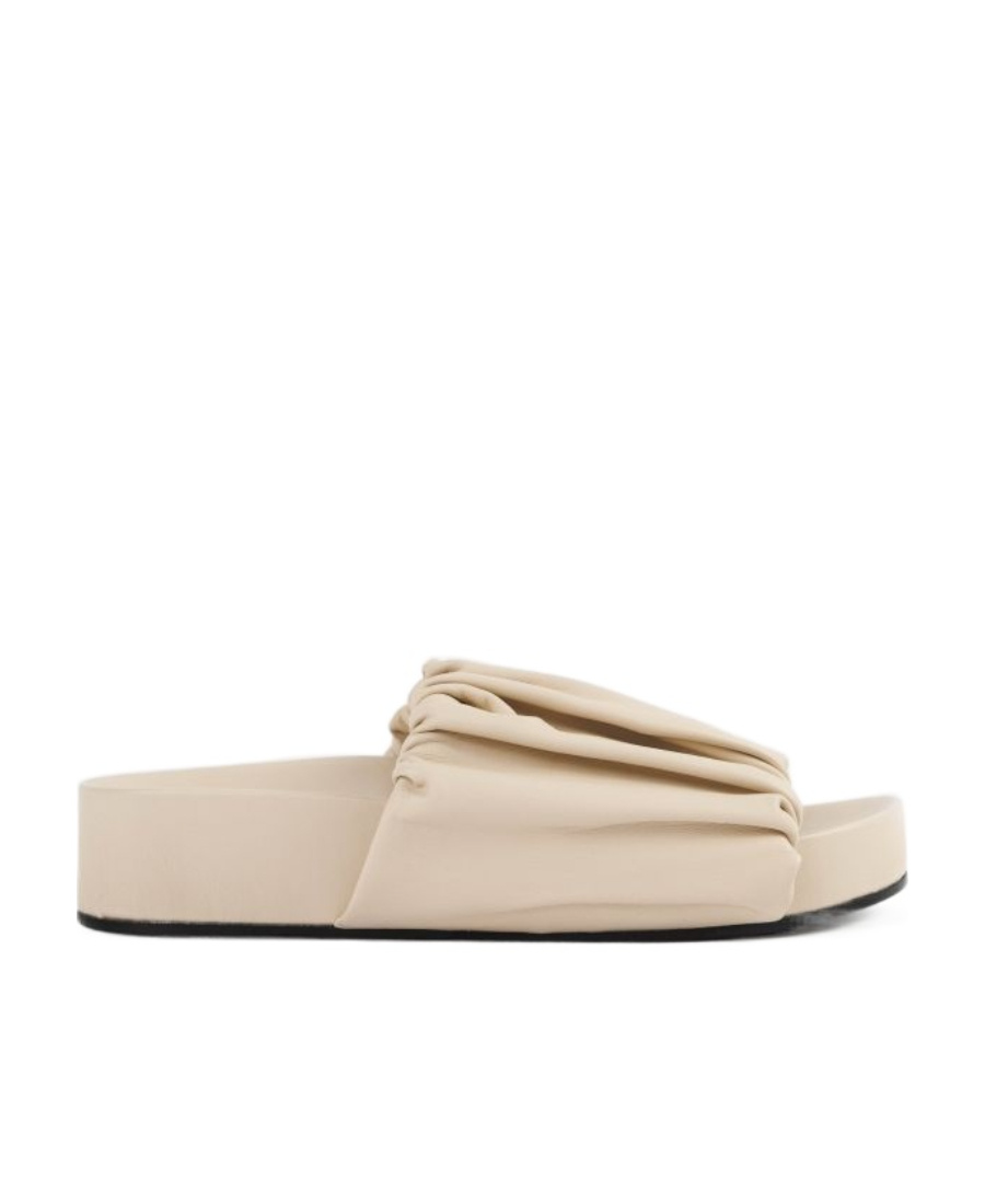 Jil Sander Woman Sandals Blush Size 11 Soft Leather In Nude