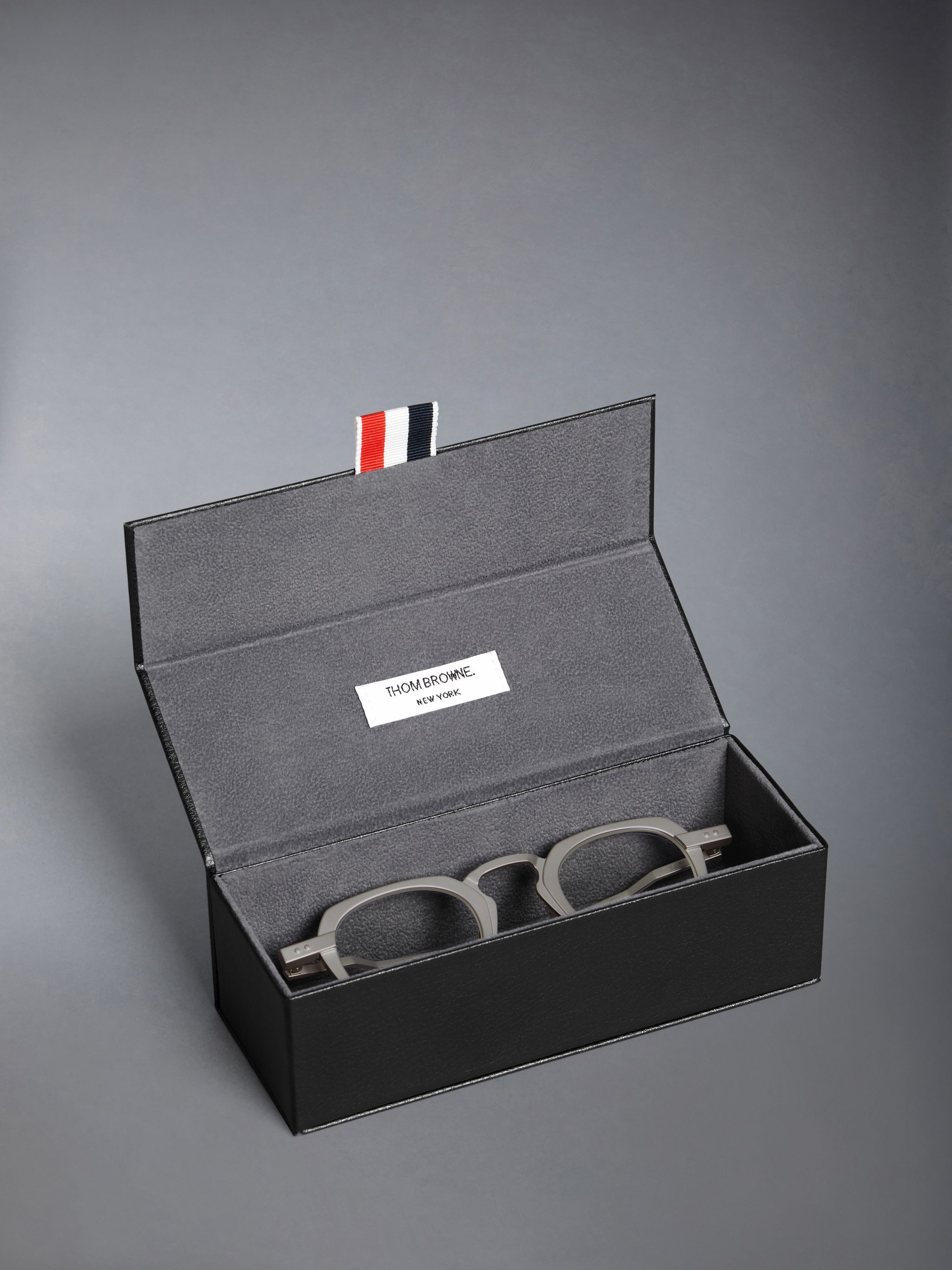 Thom Browne Square Flat Mirror In Gray