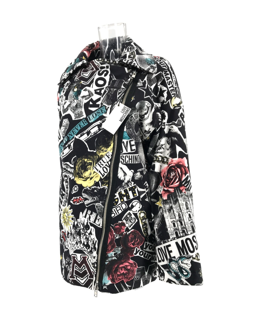 Moschino Zipper Casual Jacket In Black