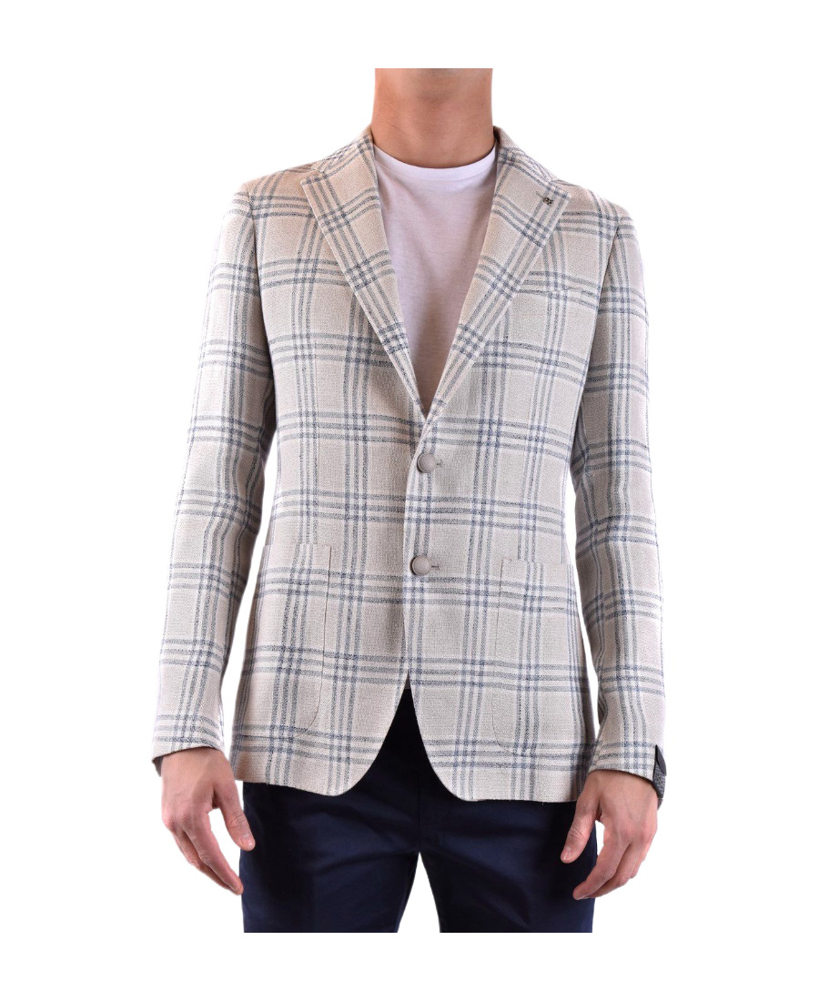 TAGLIATORE CHECK-PRINT SINGLE-BREASTED BLAZER