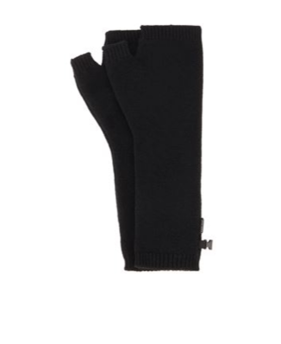 Stone Island Logo Knitted Gloves In Black