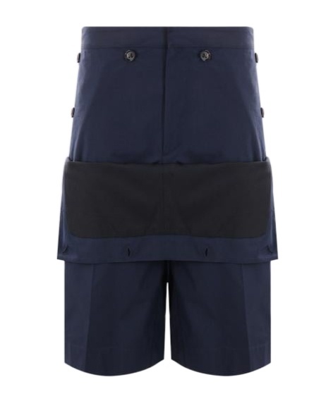 Bottega Veneta Layered Cotton Shorts In Blue