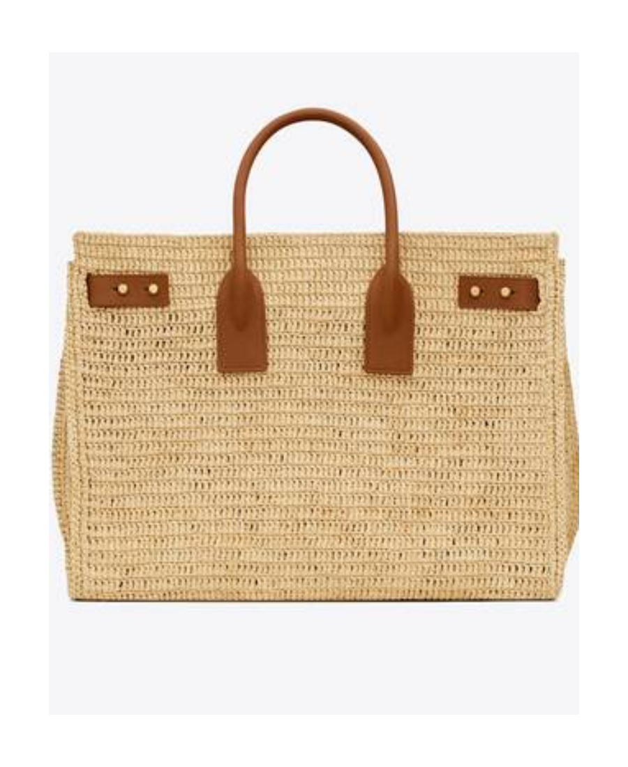 Saint Laurent Raffia Medium Sac De Jour Shopping Bag In Nude