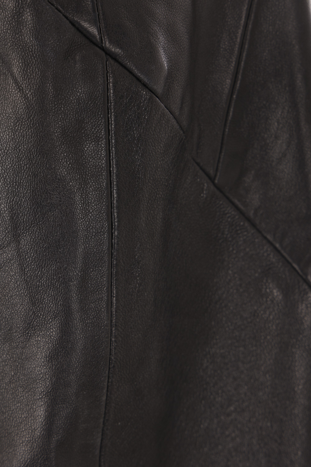 Rick Owens Short Leather Jacket In Black