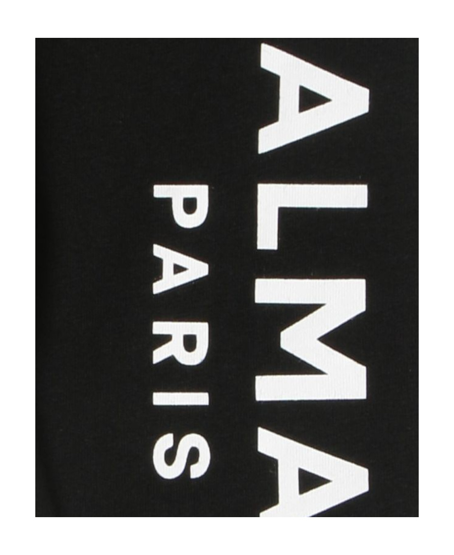 Balmain Logo Leg-print Leggings In Black