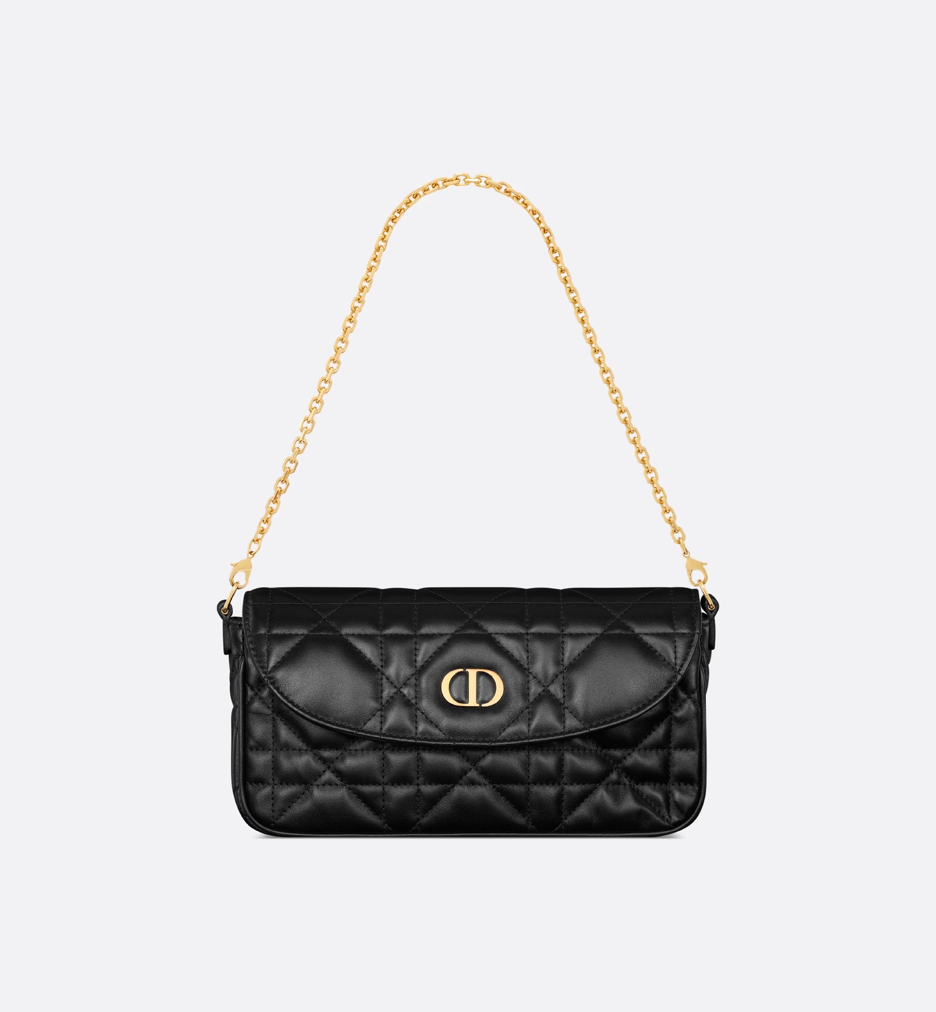 Dior Miss Caro D-vine Pouch With Chain In Black