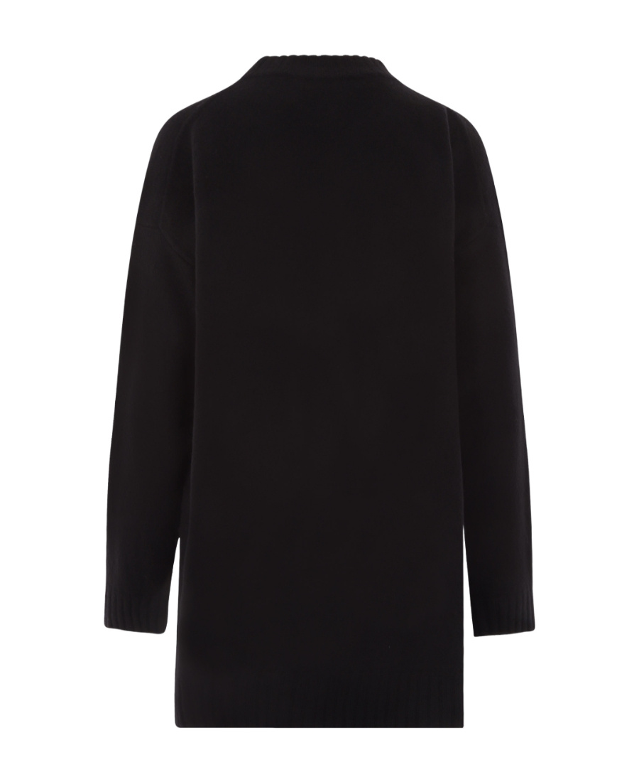 Jil Sander Wool Knit Pullover Mock Neck In Black