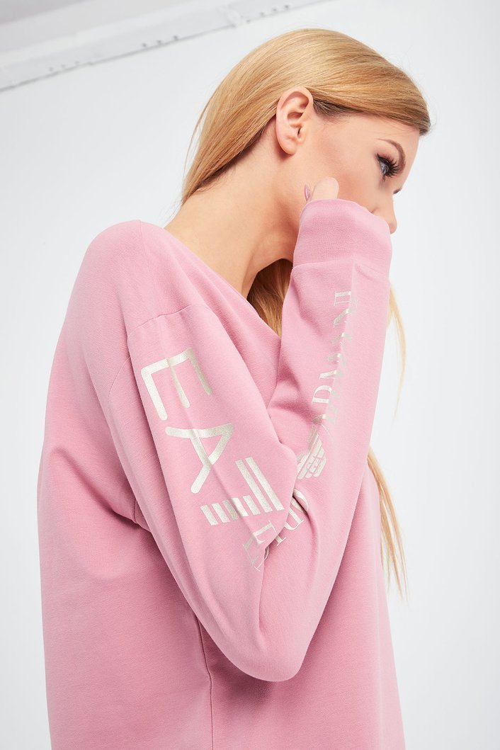 Shop Ea7 Logo Details Sweater In Pink