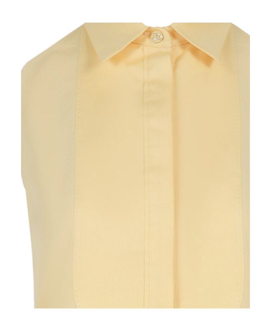 Max Mara Lapel Sleeveless Blouse In Yellow