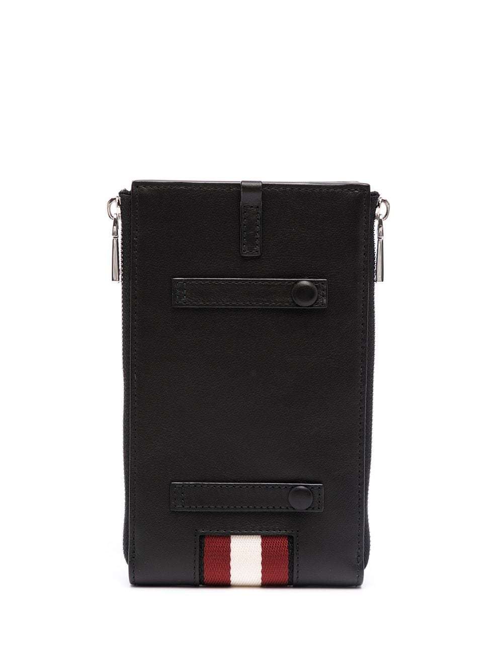 BALLY LOGO-STRIPE LEATHER PHONE CASE