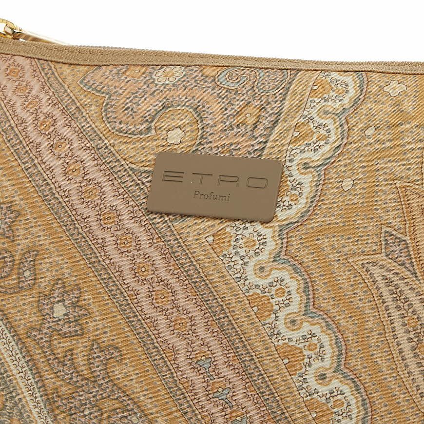 Etro Zippered Clutch In Beige