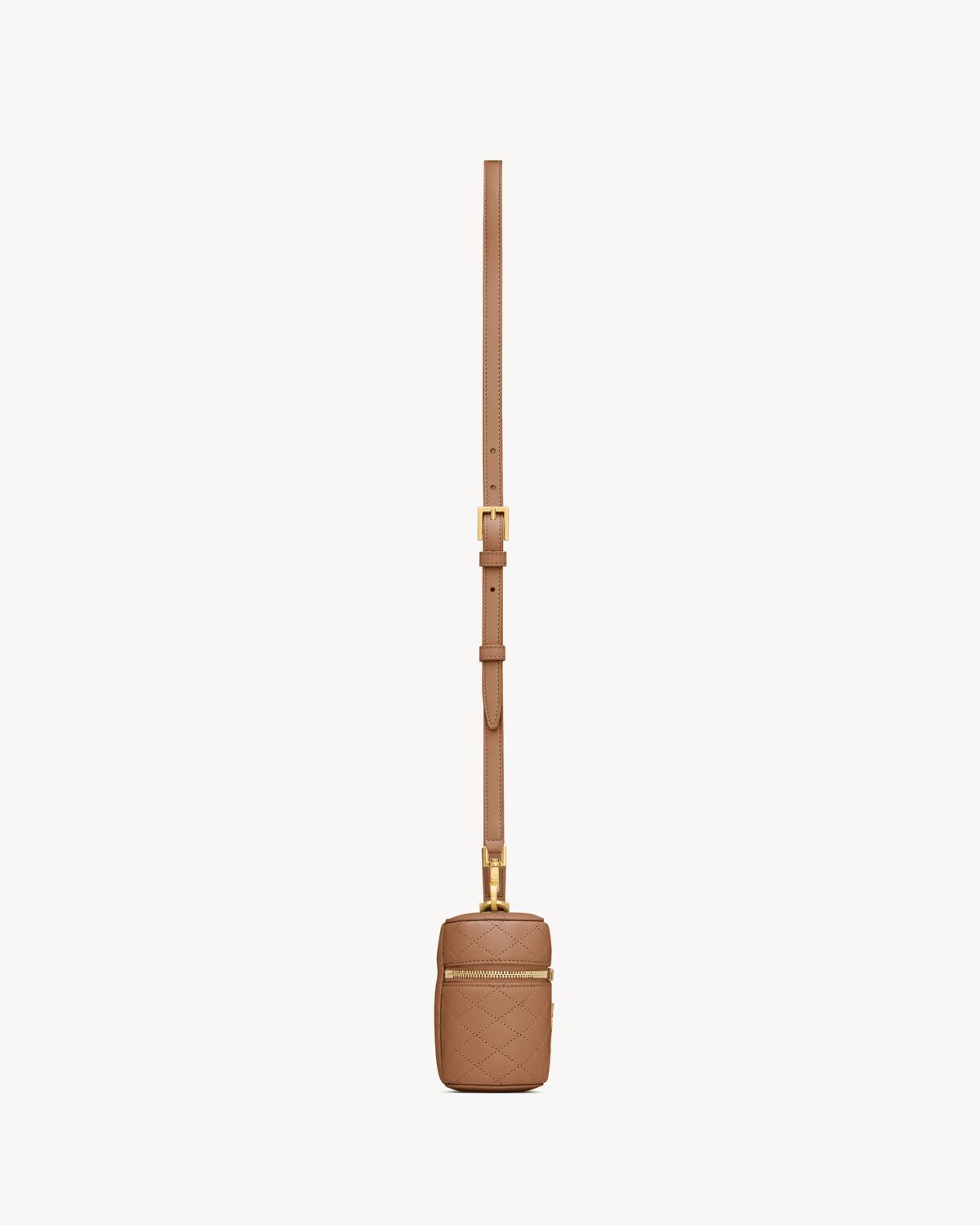 Saint Laurent Gaby Vanity Bag In Lambskin In Brown