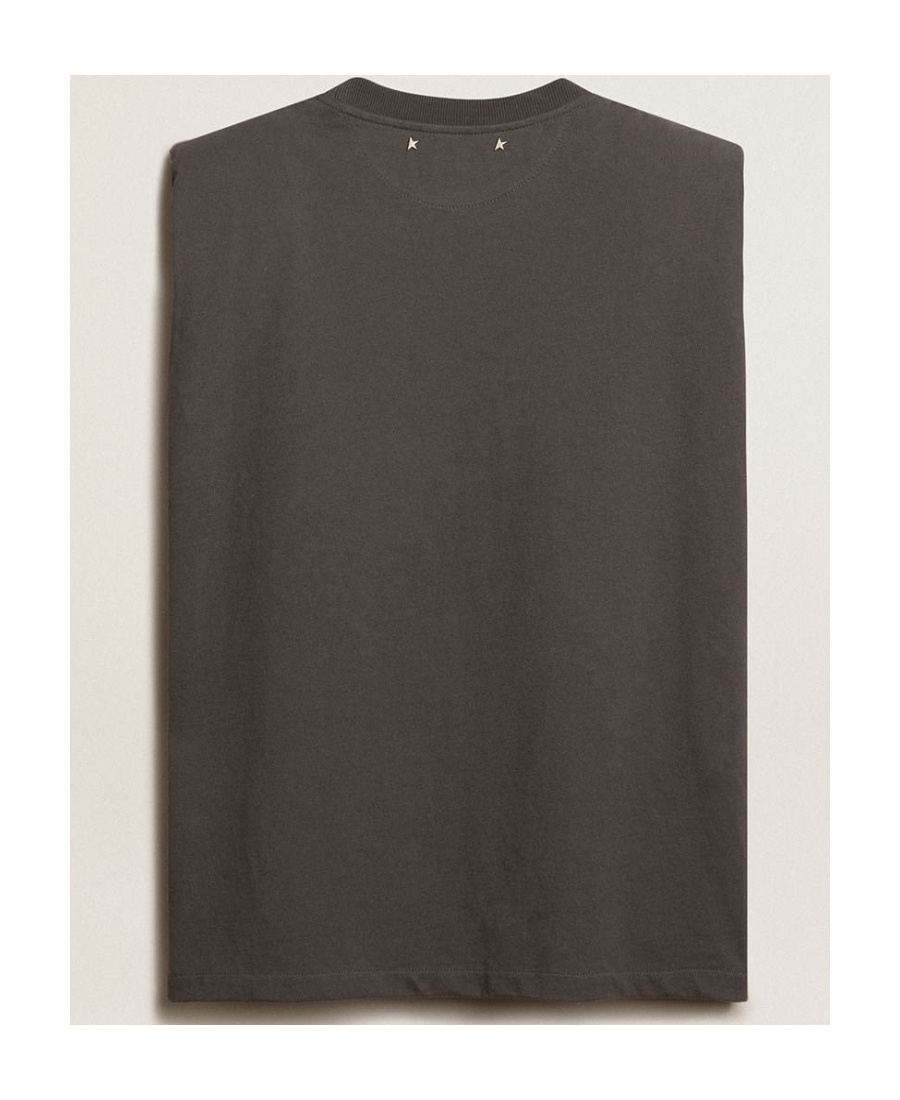 Golden Goose Diamond-pattern Sleeveless T-shirt In Black