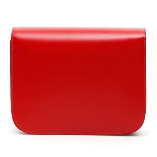 Celine Classic Teen Leather Polished Handbag In Red
