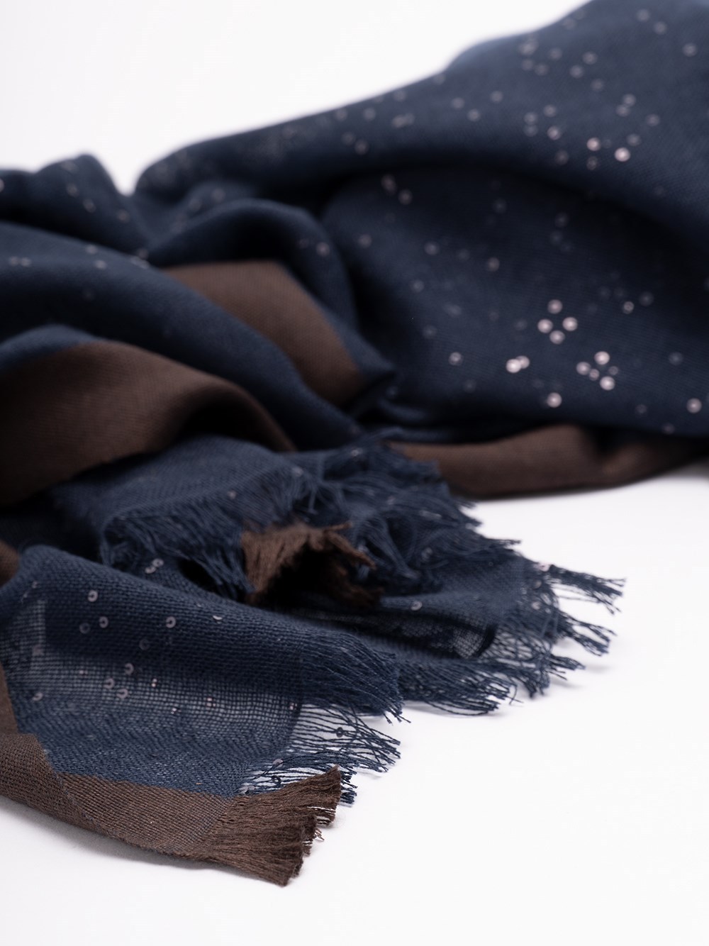 Brunello Cucinelli Fringed Scarf In Blue