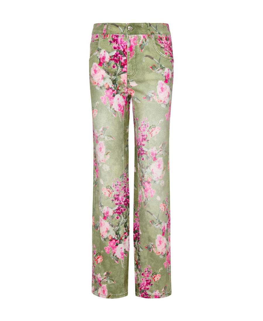 Blumarine Printed Casual Pants In Gray