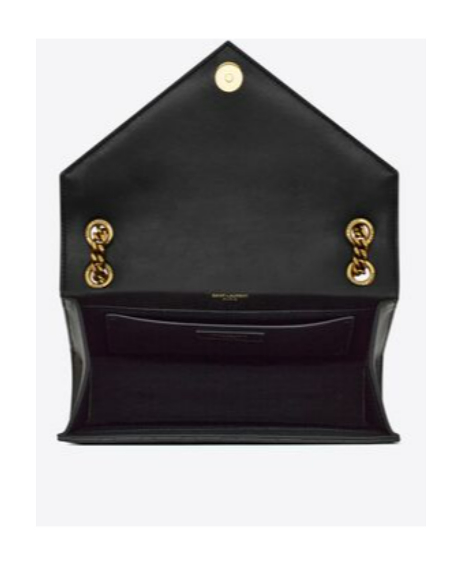 Saint Laurent Medium Envelope Leather Shoulder Bag In Black