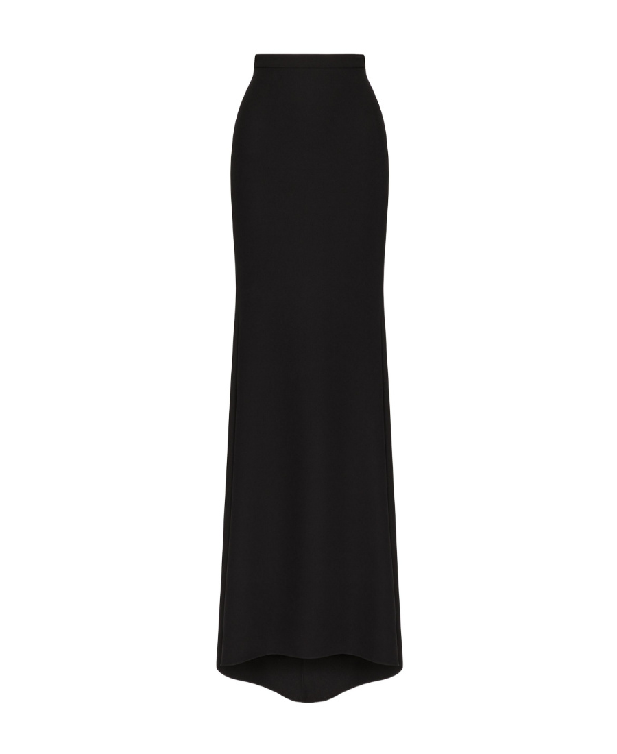 Valentino Silk Maxi Skirt In Nero