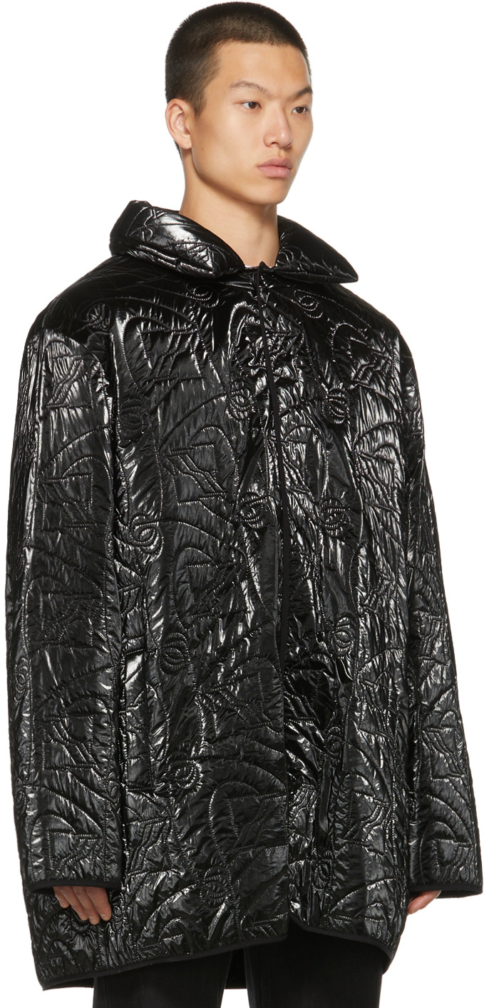 We11 Done Oversized Quilted Casual Jacket In Black