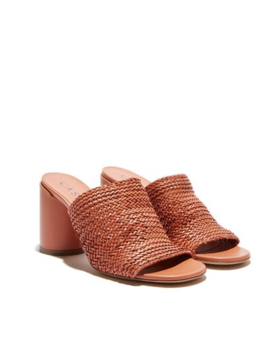 Casadei Logo High-heeled Sandals In Brown