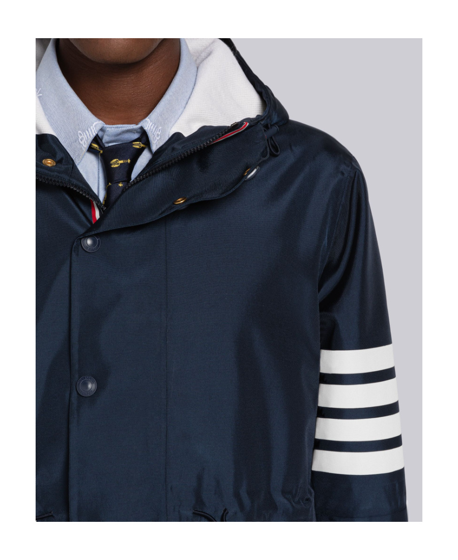 THOM BROWNE 4-BAR HOODED COAT