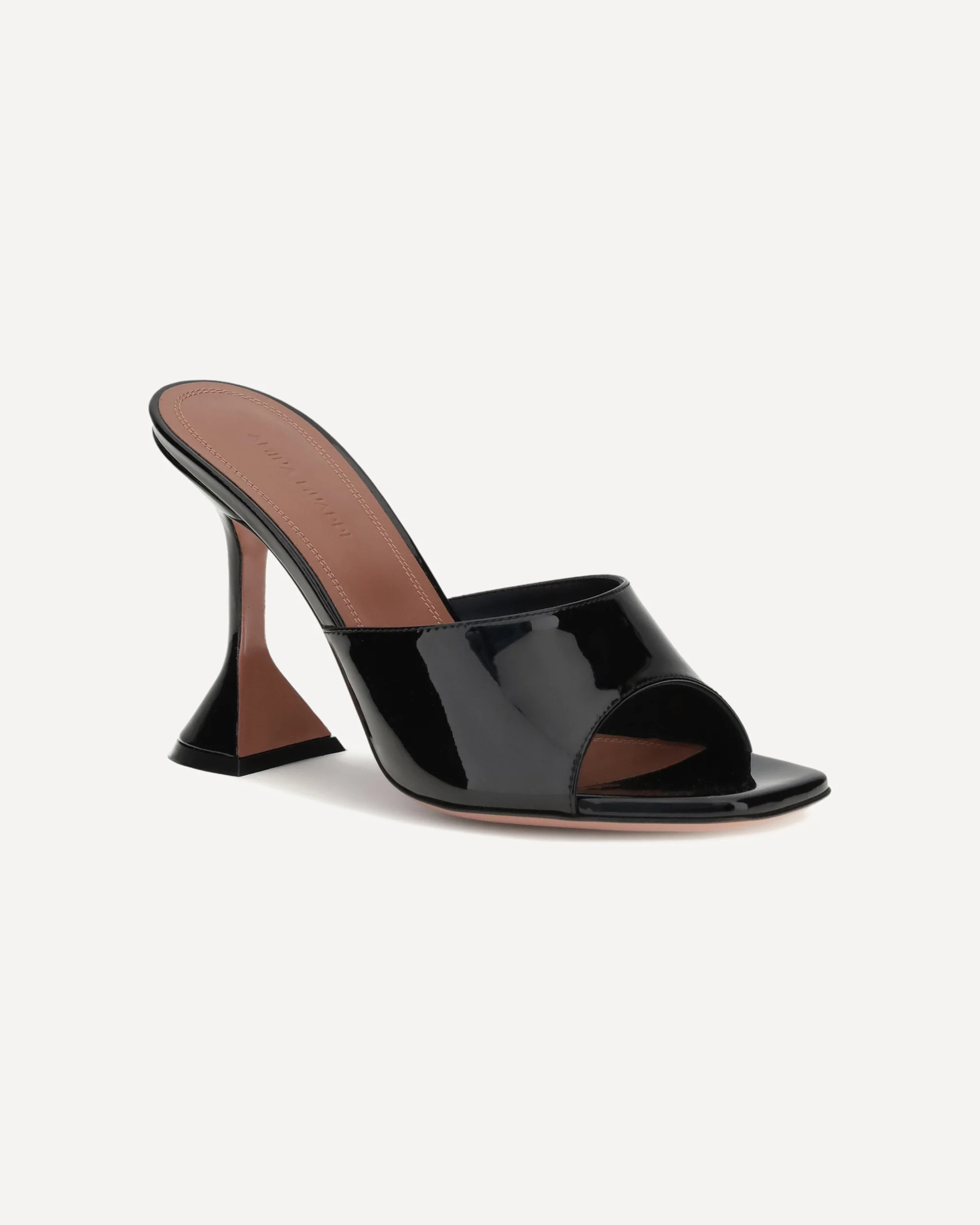Amina Muaddi Square Toe High Heel Sandals In Black