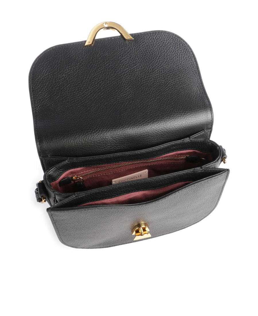 Shop Coccinelle Small Dew Shoulder Bag In Black