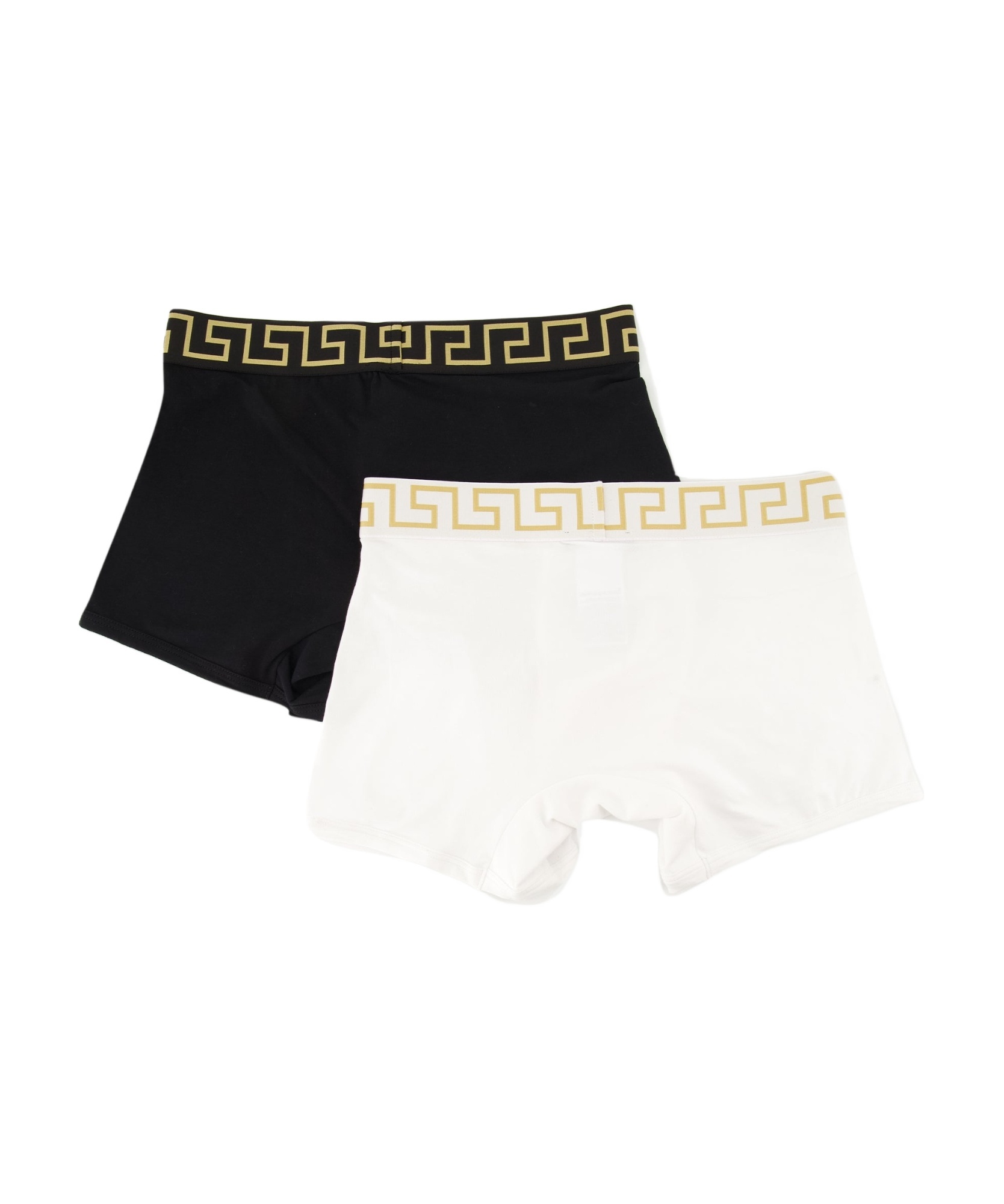 Versace Boxer Briefs Contrast Waistband Elastic Two Pack In White