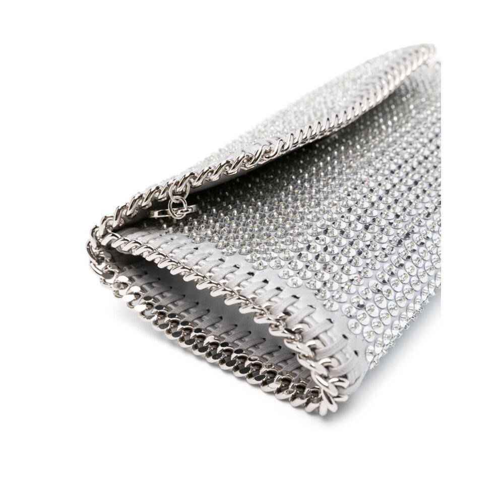 Stella Mccartney Falabella Flap-front Clutch Bag In Gray