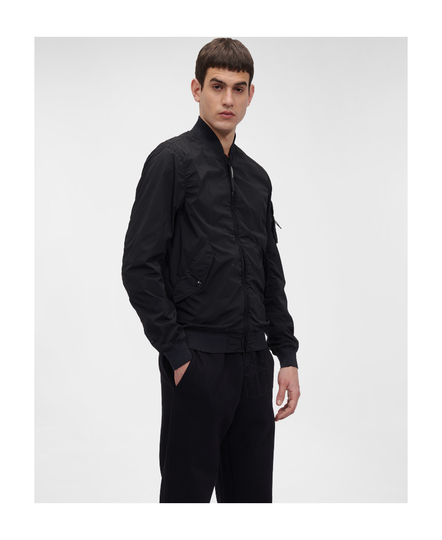 C.p. Company Black Lens Bomber Jacket In Black