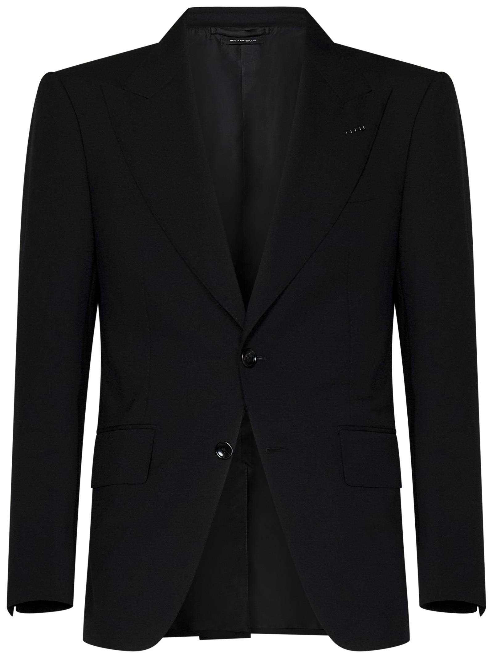 Tom Ford Black Wool Suit With Single-breasted Blazer In Black