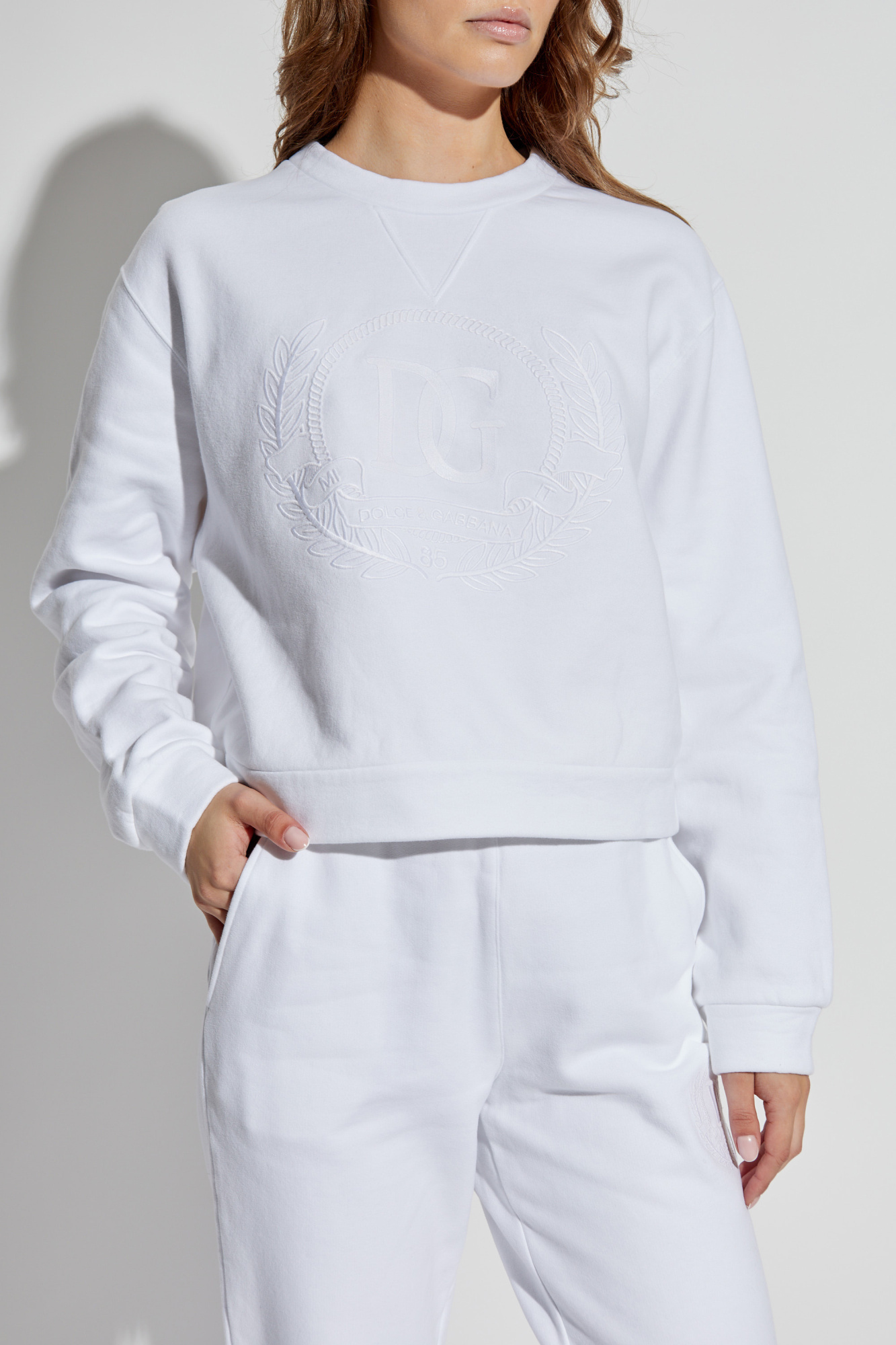 Dolce & Gabbana Long-sleeved Sweater In White
